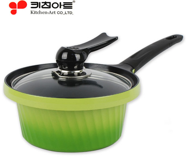 키친아트Y냄비시리즈 통주물칼라냄비 찜솥냄비 전골 편수 양수 국솥, 선택02-18cm(편수)