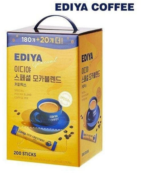 EDIYA COFFEE MIX 스페셜모카블렌드 180T+20T 2갑, 200개입, 2개, 11.5g