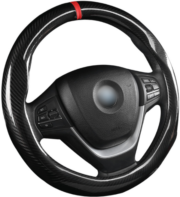 셀렉트템 자동차 원형 D컷 핸들커버, D컷풀카본