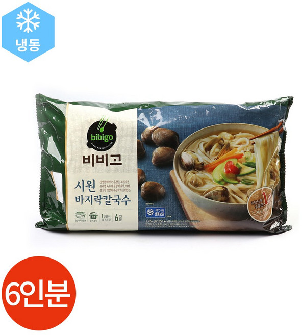 [CJ]비비고 바지락 칼국수 321g x 6개입 6인분(낱개포장), 6개
