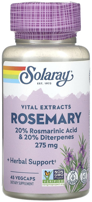 Solaray 바이탈 추출물 로즈메리 275mg 베지 캡슐 45정, Solaray바이탈추출물로즈메리275mg베지캡슐45정, 1개