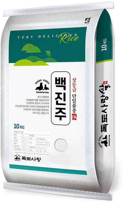 독도사랑 백진주 쌀 10kg / 25년산 햅쌀 / 상등급 단일품종, 1개