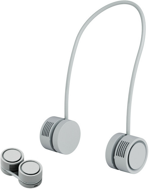 언에스온 휴대용 경량 접이식 무소음 BLDC모터 넥밴드 목걸이 선풍기, 아이스 그린