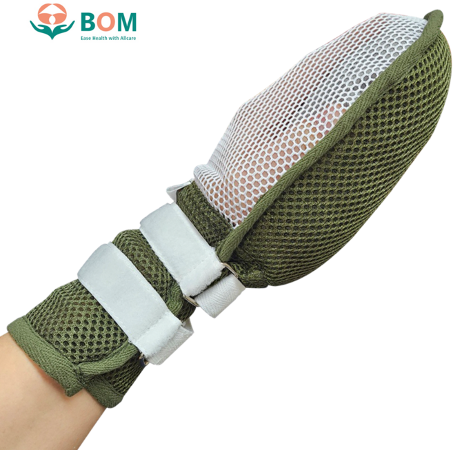 BOM 손억제장갑 (코코넛) 쿠션장갑 치매장갑 아토피 손싸개 오픈형 억제끈, 1개