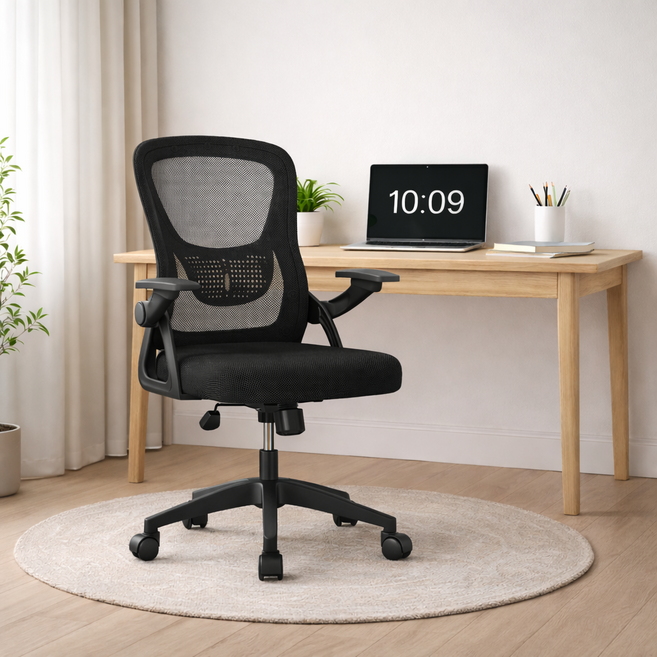 파라이프 사무실 메쉬 회의용 의자 오피스체어 가성비 학생 공부, 블랙