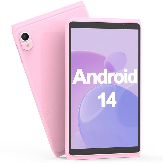 태블릿 안드로이드 14 WiFi 4300mAh Goo gle 32GB IPS 카메라 8인치 터치스크린 2GB 1280x800 ROM 배터리 RAM 듀얼 8MP 컴퓨터, 핑크
