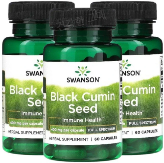 스완슨 블랙커민씨드 니겔라사티바 400mg 60캡슐 3개 BlackCuminSeed, 60정 - 쿠팡