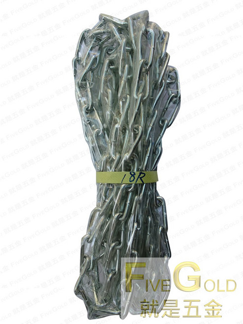 就是五金 鋼鍊 2分 * 18尺 鍍亞 鐵鍊 防護器具, 1個