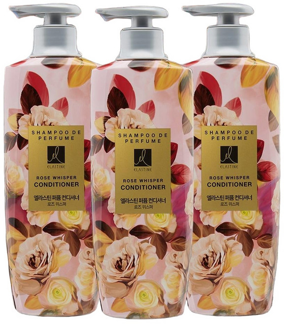 엘라스틴 퍼퓸 컨디셔너 로즈 위스퍼, 600ml, 3개