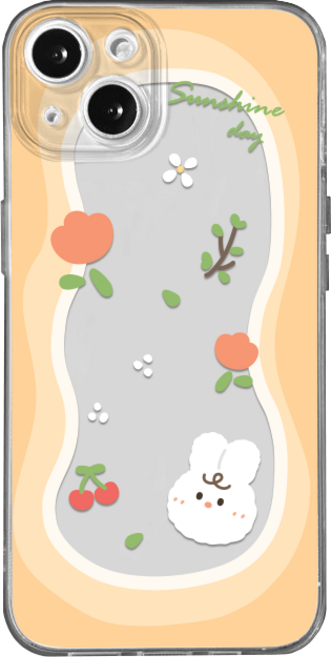 핫티몰 특이한 물결 패턴 토끼 캐릭터 투명 tpu 휴대폰 케이스