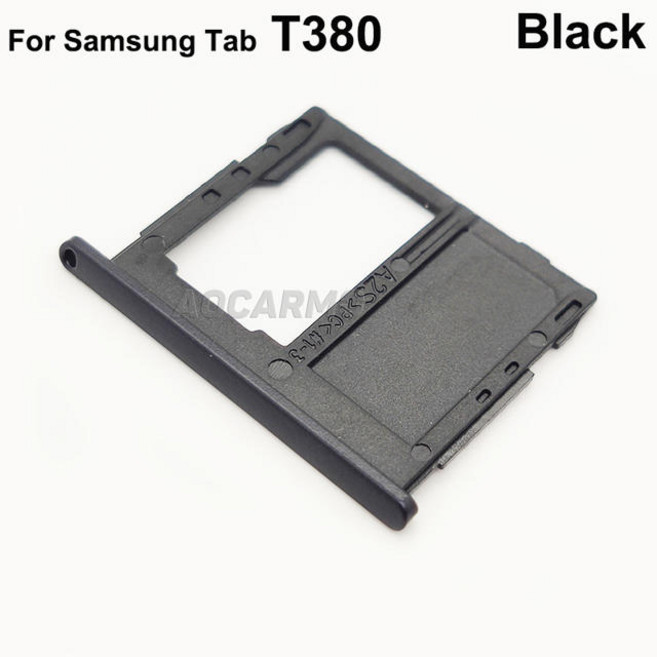 Aocarmo SIM 카드 트레이 슬롯 마이크로 SD 홀더 나노 교체 부품 삼성 호환 갤럭시 호환 탭 T385 T380 (색상-T380 Black)