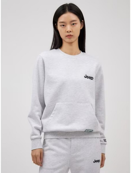 Jeep 남녀공용 스몰로고 캥거루포켓 맨투맨 긴팔티셔츠