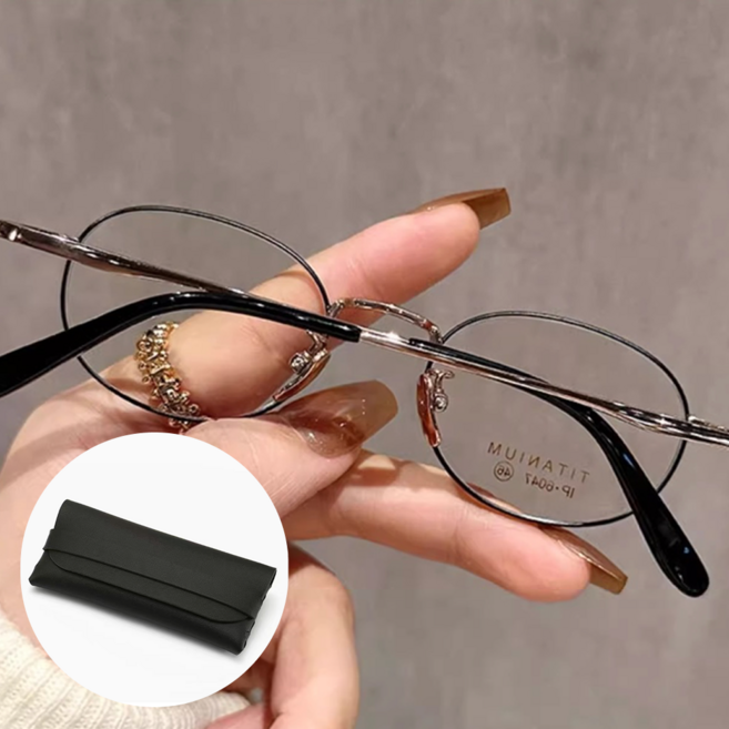 순수 티타늄 안경 초경량 블루라이트 차단 안경 +케이스