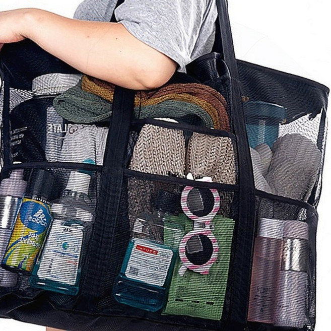 [도매라인]* 밴프매쉬비치백 특대형 비치백 매쉬가방 여행용 숄더백 물놀이가방 수영가방 물빠지는가방