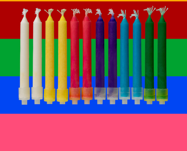 25년 새해 레인보우 오로라 초 무지개 색깔초 인싸생일초 12개, 10g