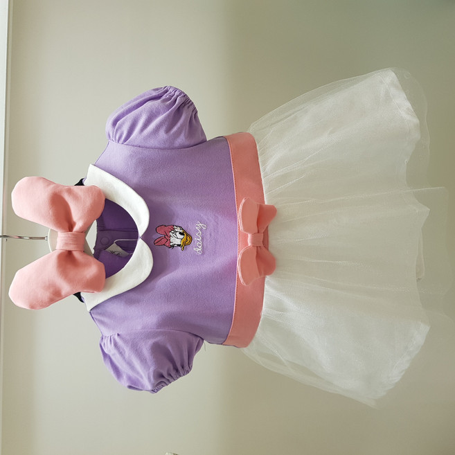 아가방 여름 베이비페어 디즈니베이비 신생아 여아 원피스 데이지 코스튬 샤스커트 리본세트 반팔 슈트형 백일 드레스 돌 촬영룩 아기옷 /기저귀차도 속바지없어도 OK 바디슈트 원피스