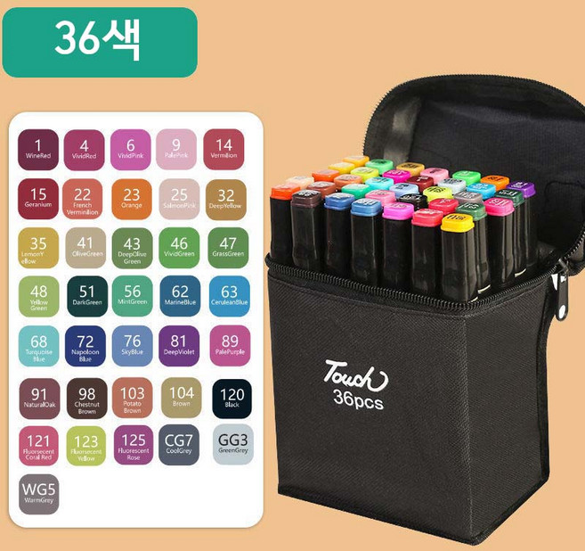 치트몰 드로잉펜 마카펜, 1개, 36색