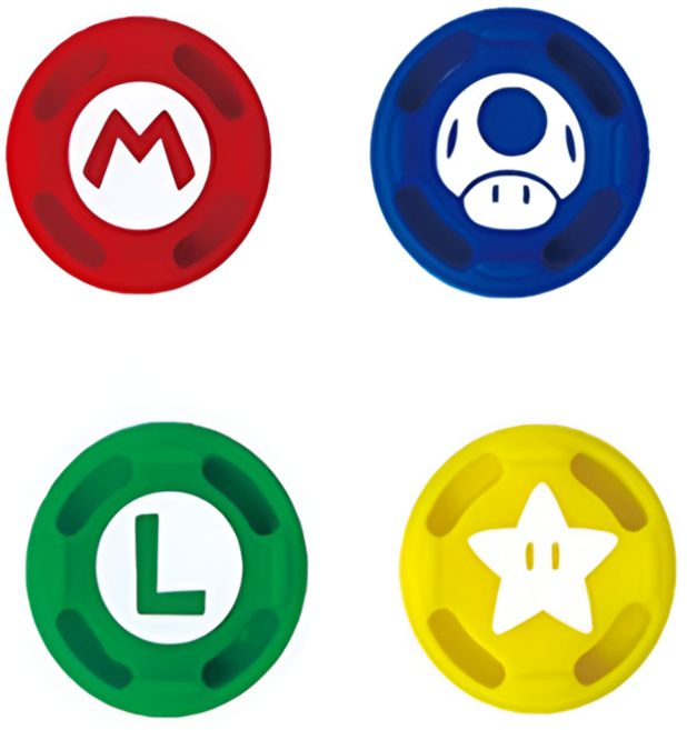 에버샵 닌텐도 스위치 플스 조이콘 스틱 커버 귀여운 실리콘 논슬립 캡, 1세트, 마리오 4개