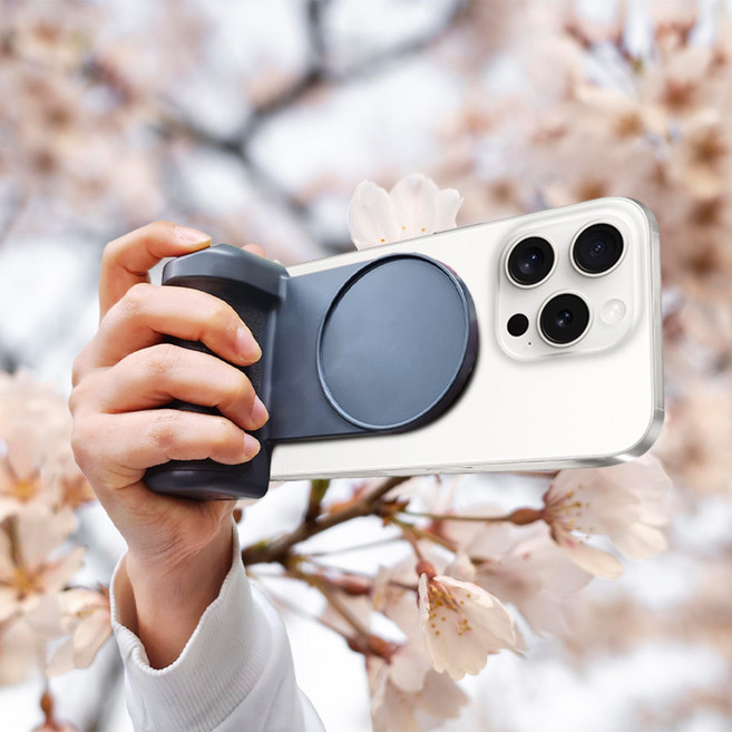 [스페셜 오퍼] 맥세이프 블루투스 셔터그립 & 무선충전 보조배터리 4500mAh, 1개, 그레이