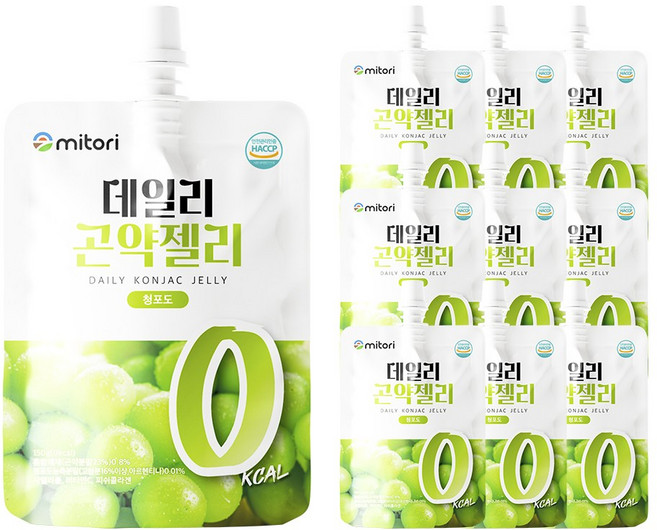 미토리 데일리 곤약젤리 0칼로리 청포도맛, 10개, 150g