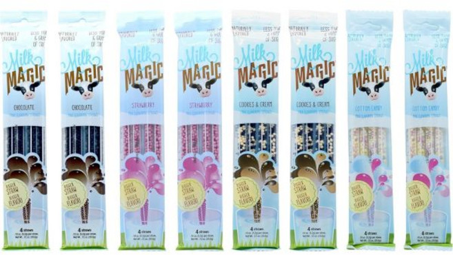 Magic Straws 사탕 캔디 밀크 매직 맛 스트로우 32개 쿠키 앤 크림 2개 초콜릿 딸기 솜사탕, Magic Straws 사탕 캔디 밀크 매직 맛 스트로