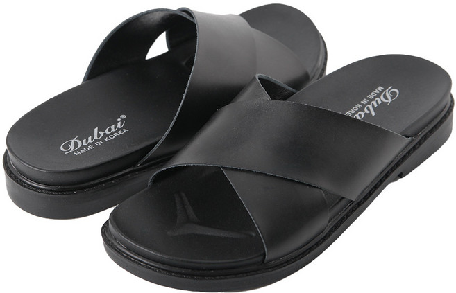 홀리바나나 발편한 쿠션 소가죽 남성슬리퍼 HBNN42601