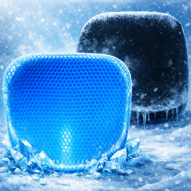 헤몬팜 실리콘 방석 쿨방석 차량용 대형 방석 커버세트, 블루