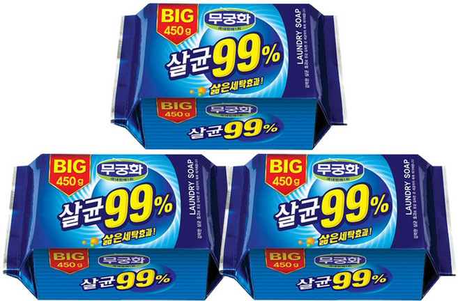 무궁화 세탁비누, 450g, 3개