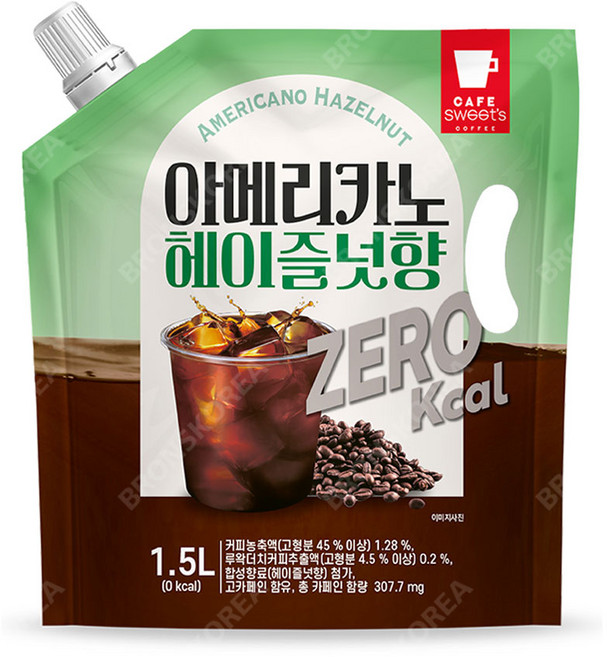 카페스위츠 아메리카노 헤이즐넛 제로 칼로리, 6개, 1.5L