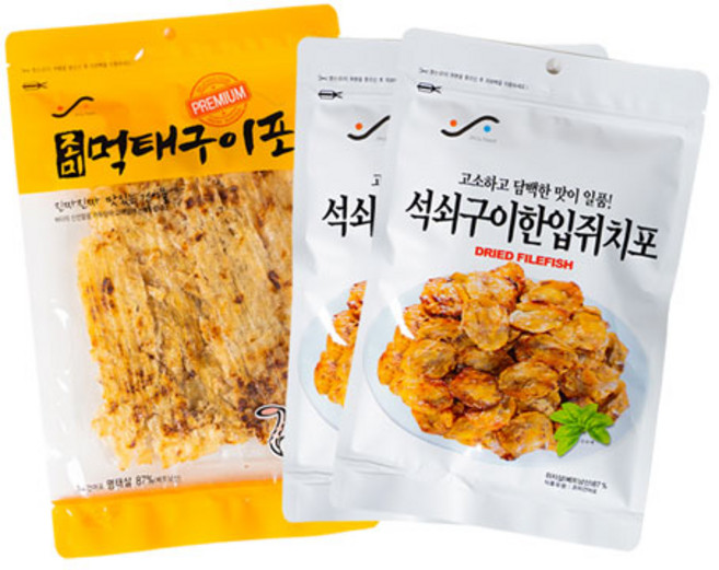 조미먹태구이포 100g*1+석쇠구이한입쥐치포 100g*2