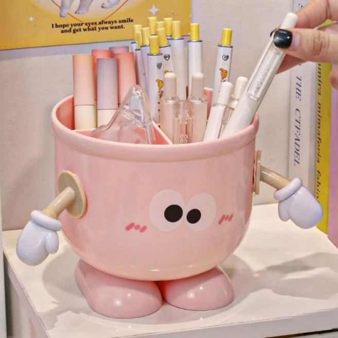 리브썸 귀여운 캐릭터 연필꽂이 펜꽂이, 1개, 핑크