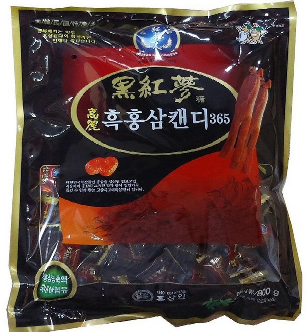 순수한삼 고려흑홍삼캔디 365 800g 추석 명절 부모님 선물, 1g, 1개