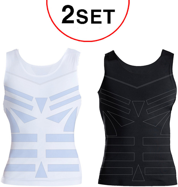 라온피플 프리컷 슬림핏 뱃살 남자 보정 런닝 나시 바디쉐이퍼 2매