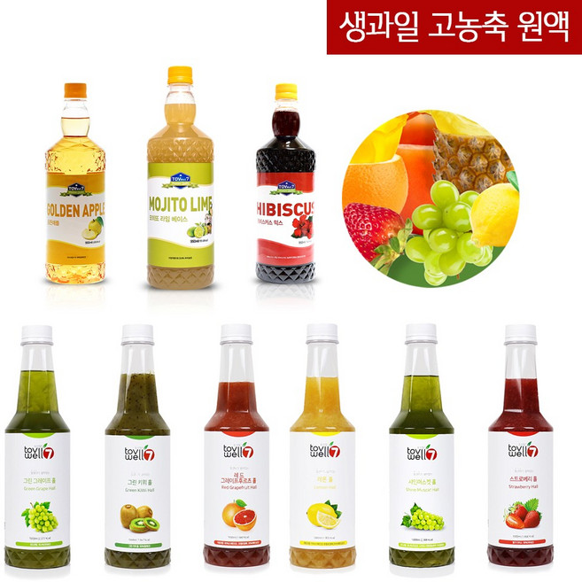 집에서 먹는 생과일 농축 홈카페재료 스무디 음료 베이스, 1L, 1개