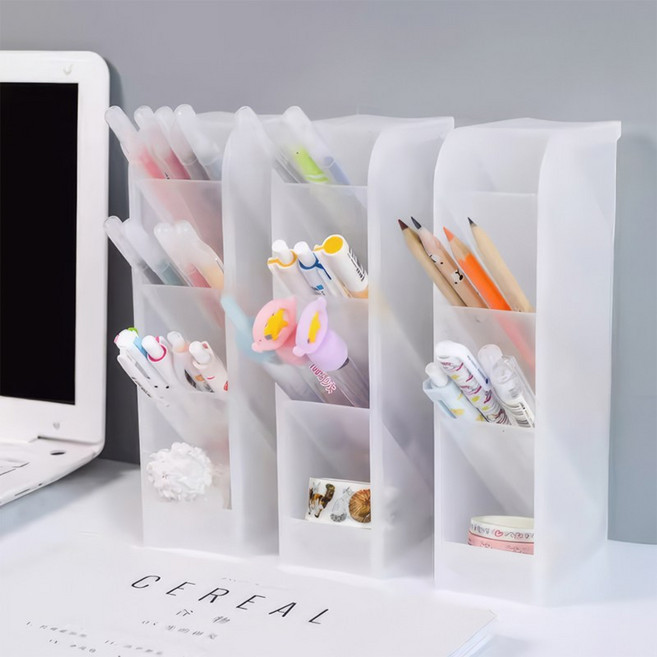 4단 사선 연필꽂이 펜꽂이 볼펜 필기구 색연필 정리함 홀더 슬림 스탠드 펜꽂이 E433, 단품, 단품