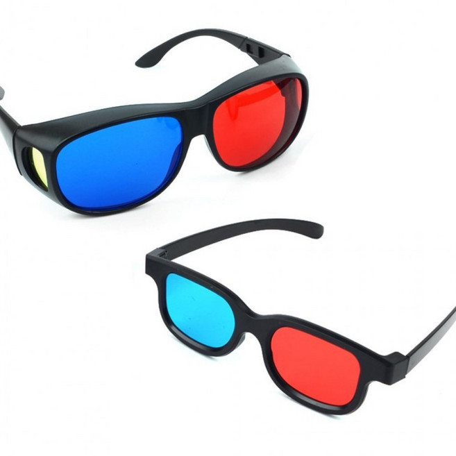 쓰리디안경 입체영상 3d시청 안경 영화관 게임 컴퓨터 tv시청 레드블루 편광렌즈, 1개, 일반형