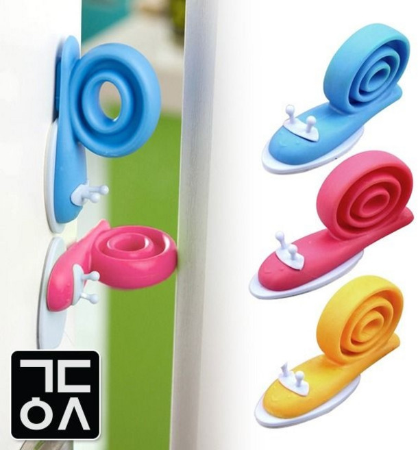 간단 달팽이 문스토퍼 손끼임방지 문소리 방문 닫힘 고정 장치 충격 쿠션 도어 실리콘 커버, 3. 옐로우