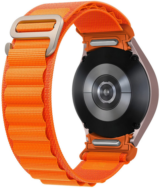 Fegwild 갤럭시워치 호환 원버튼 스포츠 나일론 알파인 루프 스트랩 워치7/6클래식/5골프/4클래식 40mm 44mm 45mm 46mm 42mm 43mm 울트라 47mm 밴드, 주황색, 1개