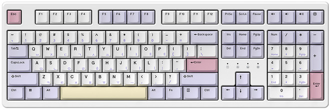 한성컴퓨터 8K 유무선 게이밍 기계식키보드 HMX 크림치즈 또각 45g, Purple Heart, TFG Cloud Max CF, 제조사축