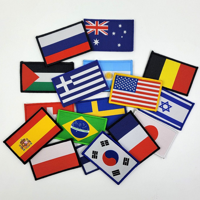 밀리터리 전세계 국기 자수 와펜