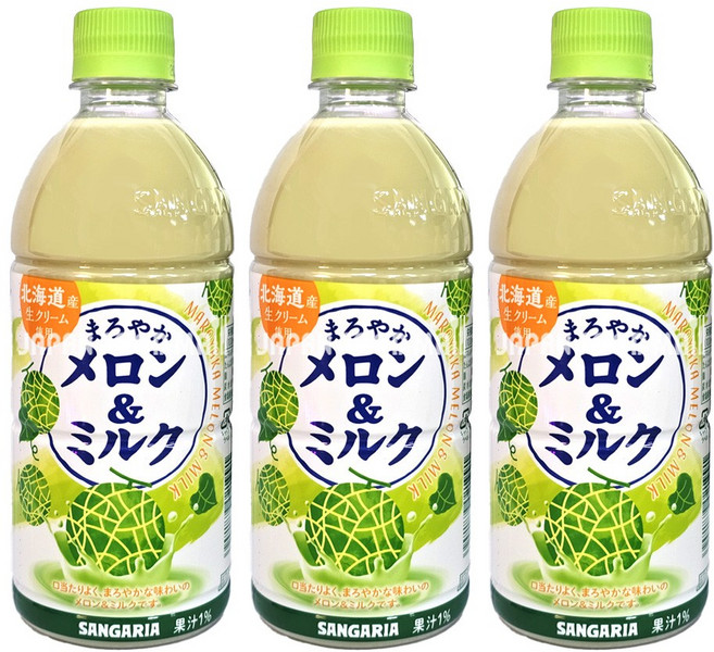 일본 산가리아 부드러운 마로야카 멜론맛 우유, 3개, 500ml