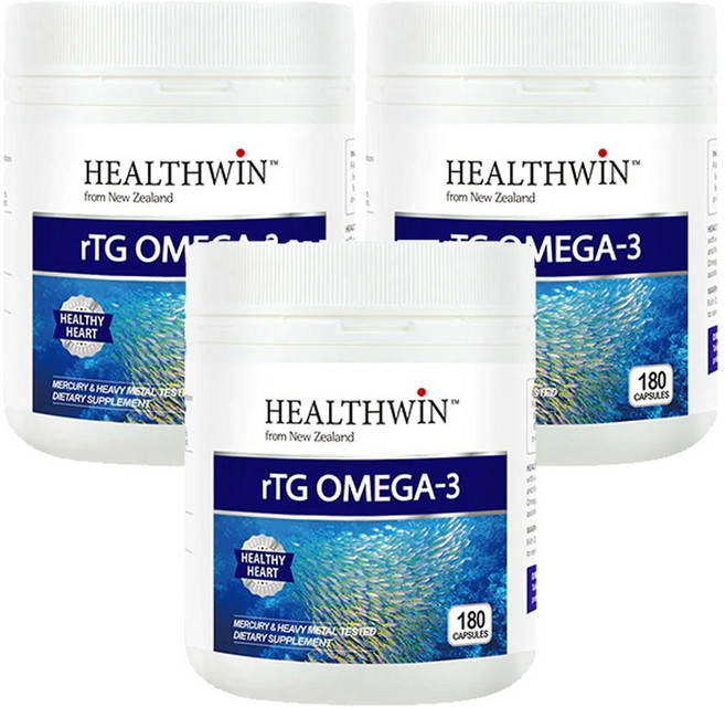 헬스윈 알티지 오메가 3 (rTG Omega-3) 180 캡슐 X 3개, 180정, 단품
