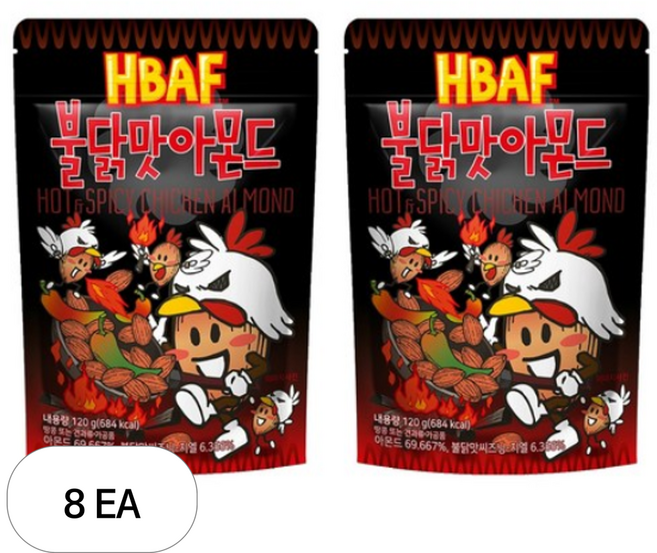 바프 불닭맛 아몬드, 120g, 8개