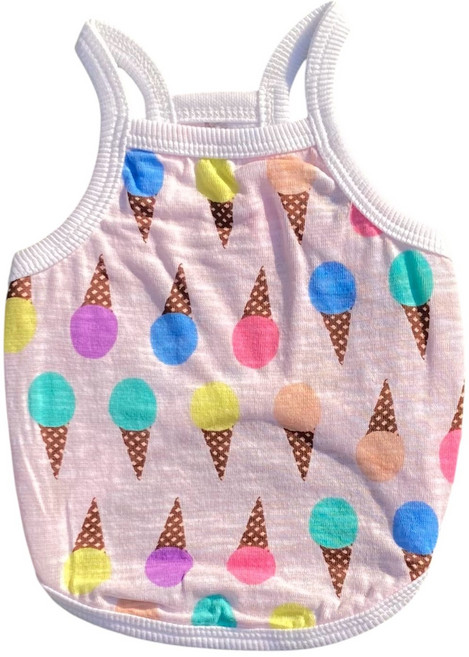 쏭바이펫 강아지 여름 나시티셔츠 3종, 아이스크림, 1개