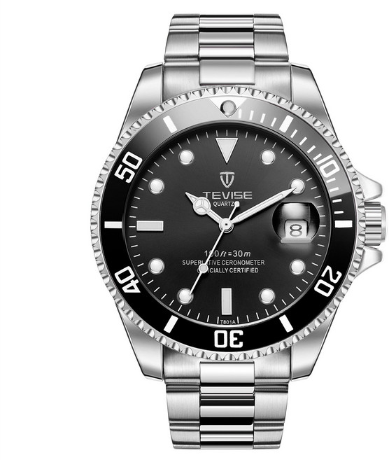 리볼루션 방수 메탈 쿼츠 시계 야광 데일리 남성 패션 캐쥬얼 정장