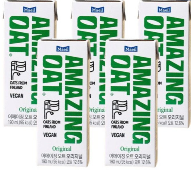 매일유업 어메이징 오트 오리지널 두유, 190ml, 5개