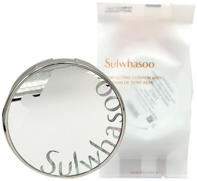 설화수 쿠션 퍼펙팅 에어리 촉촉한 쿠션 팩트 본품+리필, 17N1 바닐라, 1개