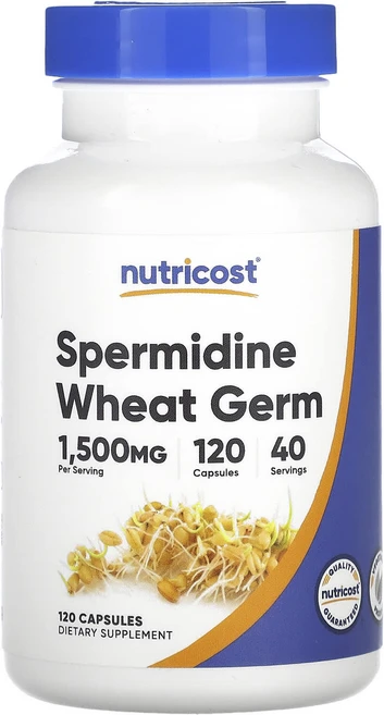 건강챙기세요 Nutricost 스페르미딘 맥아 캡슐 120정(캡슐당 500mg) 백살까지오래오래, Nutricost스페르미딘맥아캡슐120정캡슐당500mg, 1개 - 쿠팡
