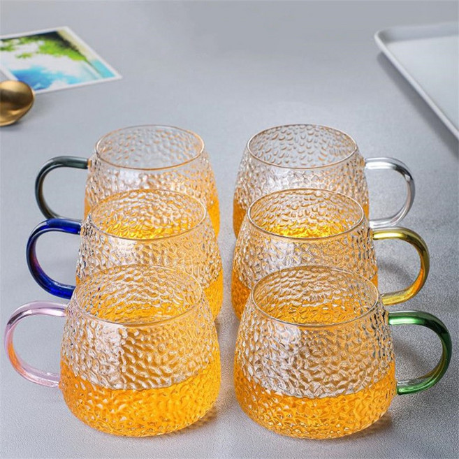 가정용고온유리컵 우유커피잔 물컵찻잔 거실접객잔, 6개, 투명색