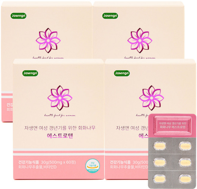 자생앤 여성 갱년기 에스트로텐, 60정, 4개